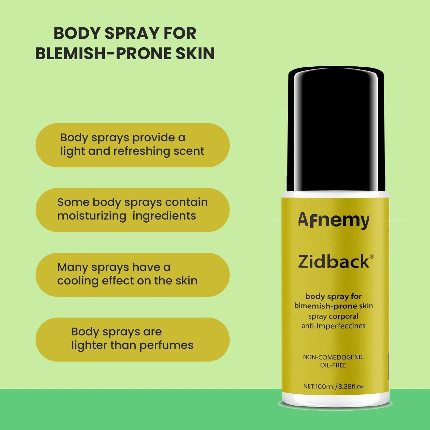 Afnemy Zidback Body Spray 100ML (Pack of 2)