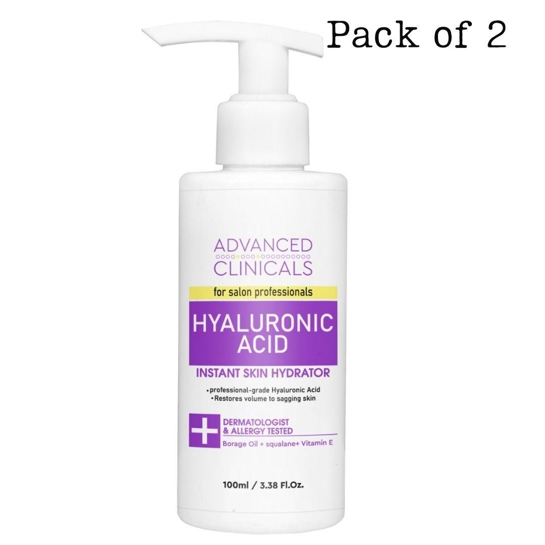 Advanced Clinicals Hyaluronic Acid Body Lotion & Face Moisturizer 100ML (Pack of 2)